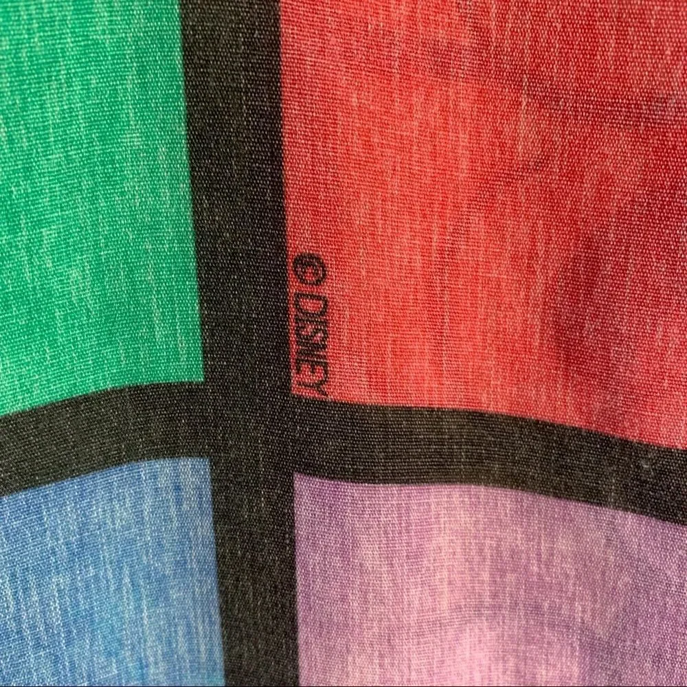 Vintage 90s Mickey Mouse Pillowcase Disney Goofy Color Block Large Graphic